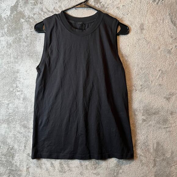 Lululemon All Yours Tank Black No Sleeves Cotton Top Relaxed Fit Size 4 - Picture 1 of 5